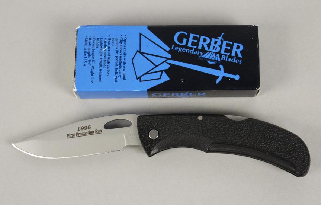 Gerber E-Z- Out Pocket Knife: 1995 First Production Run With Pocket Clip and Box. [JHI 366]