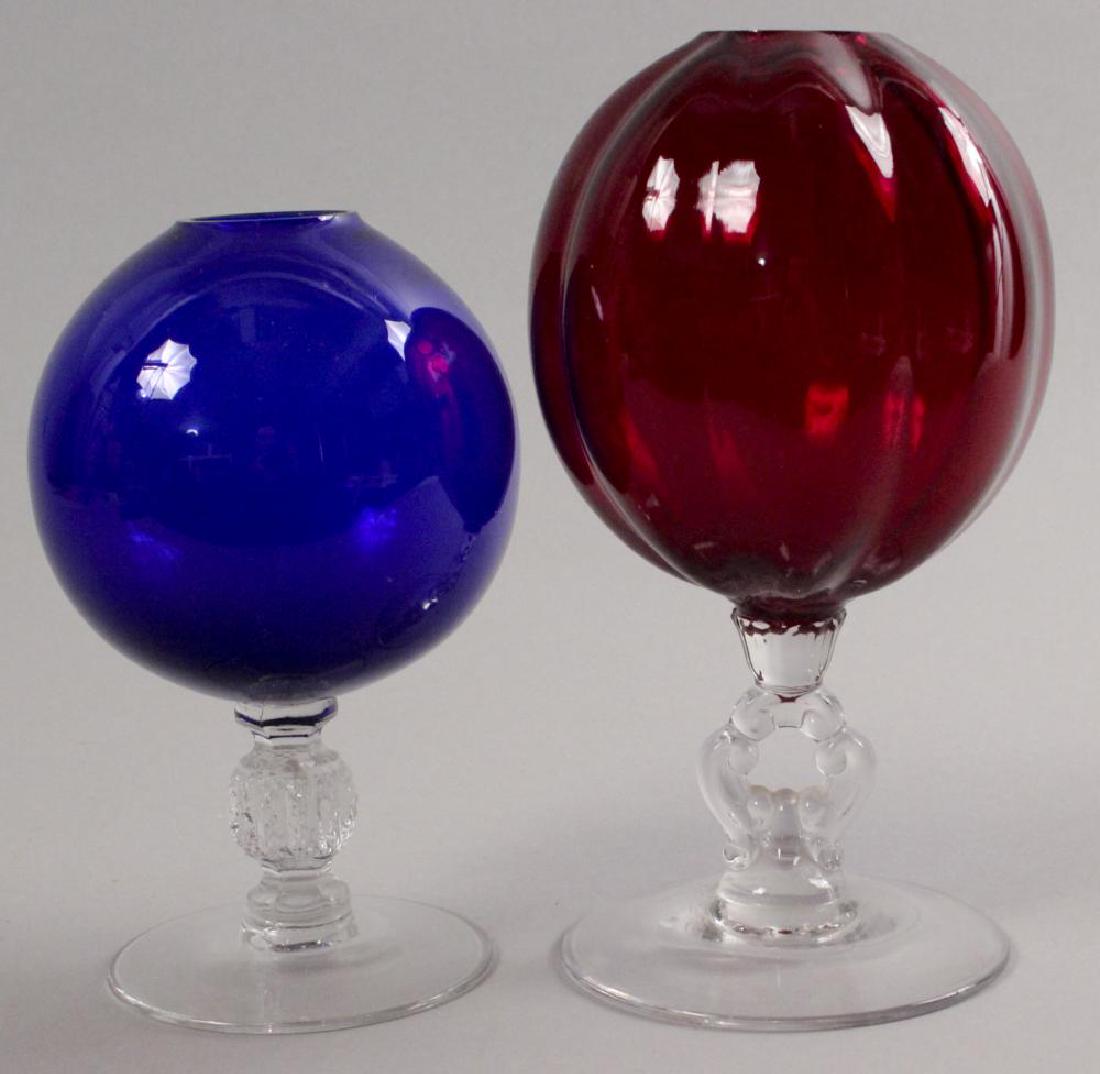 Blue & Red Blown Glass Vases (1 of 6)