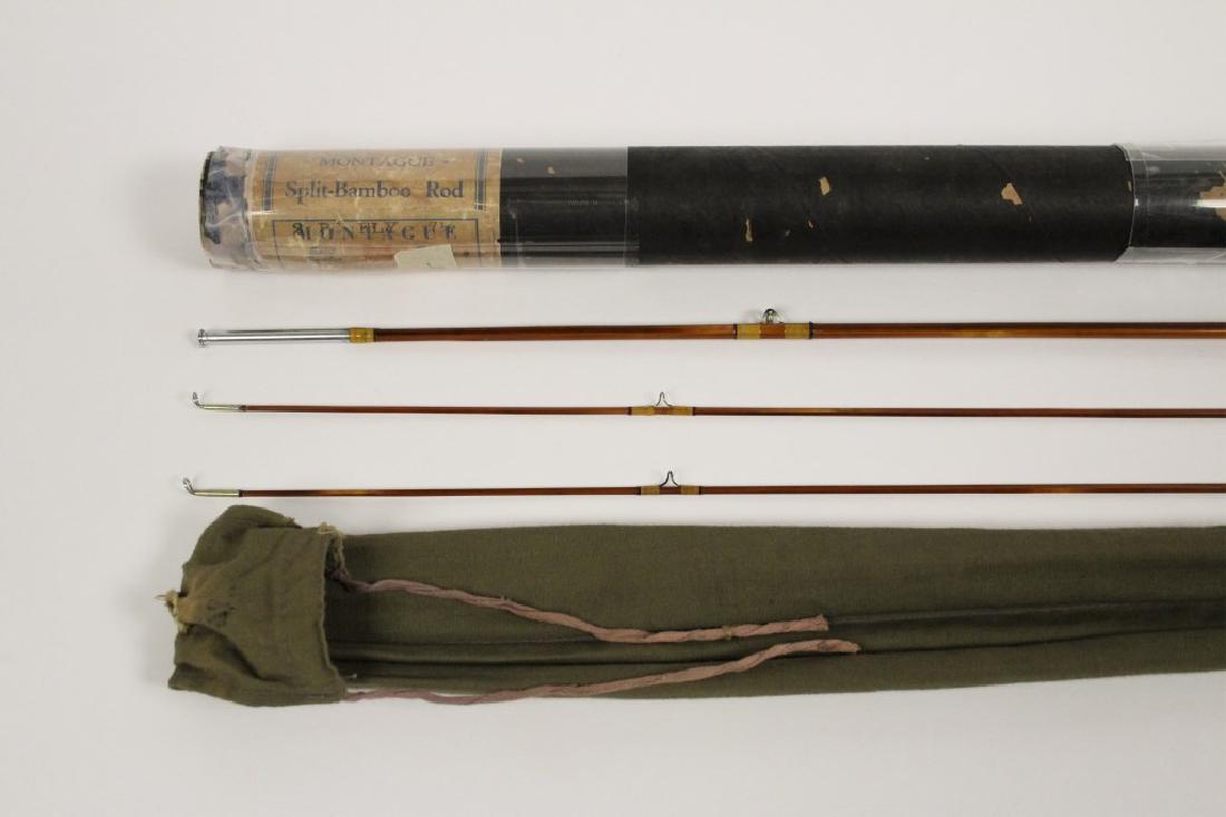 8' 6" - 3 Piece Montague Split Bamboo Fly Rod: Vintage Bamboo Fly Rod. [JHI 771]