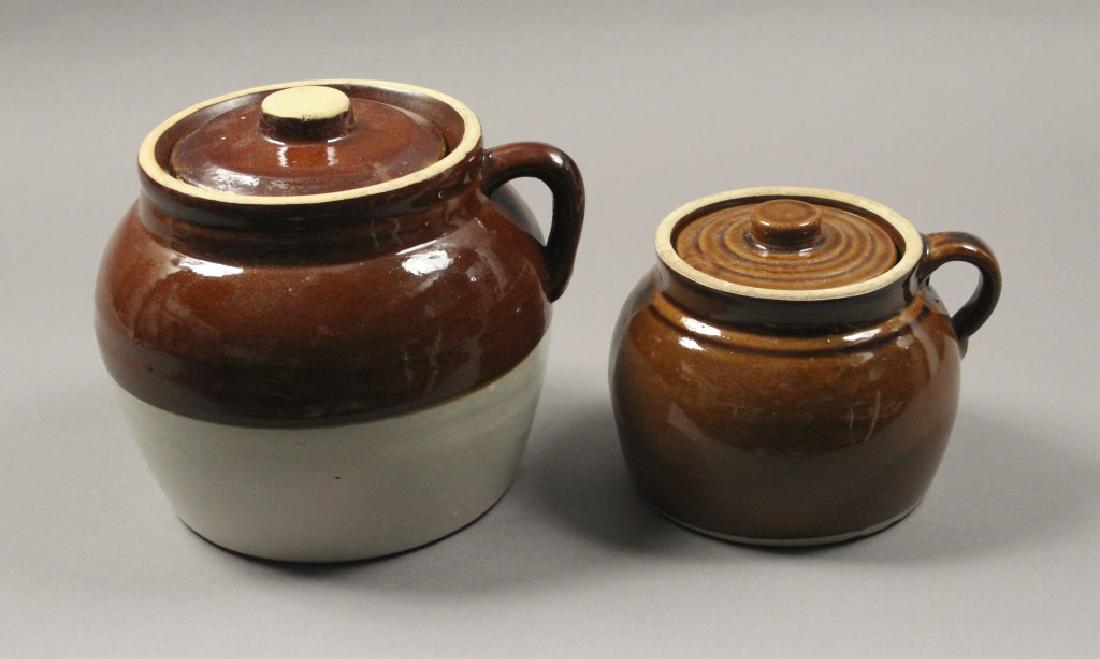 Stoneware Pottery Crock Jars w/Lids: [SCG 756]