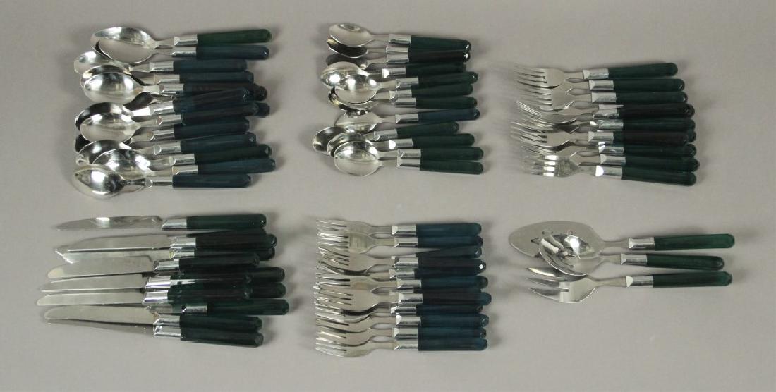 Vintage Emerald Green Plastic Handle Silverware (1 of 7)