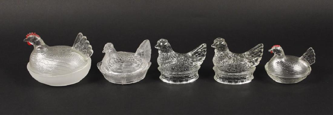 Clear Glass Nesting Chicken Candy Dishes (1 of 7)