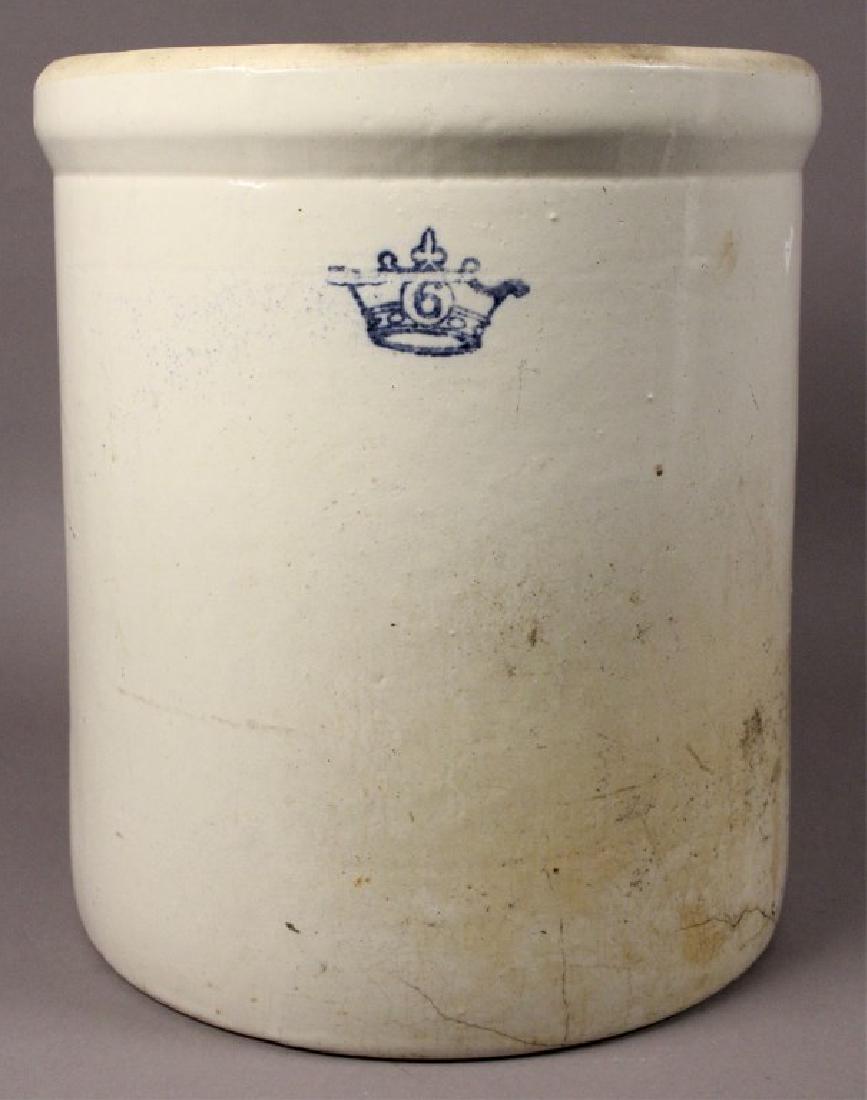 Vintage Blue Crown 6 Gallon Stoneware Crock (1 of 7)
