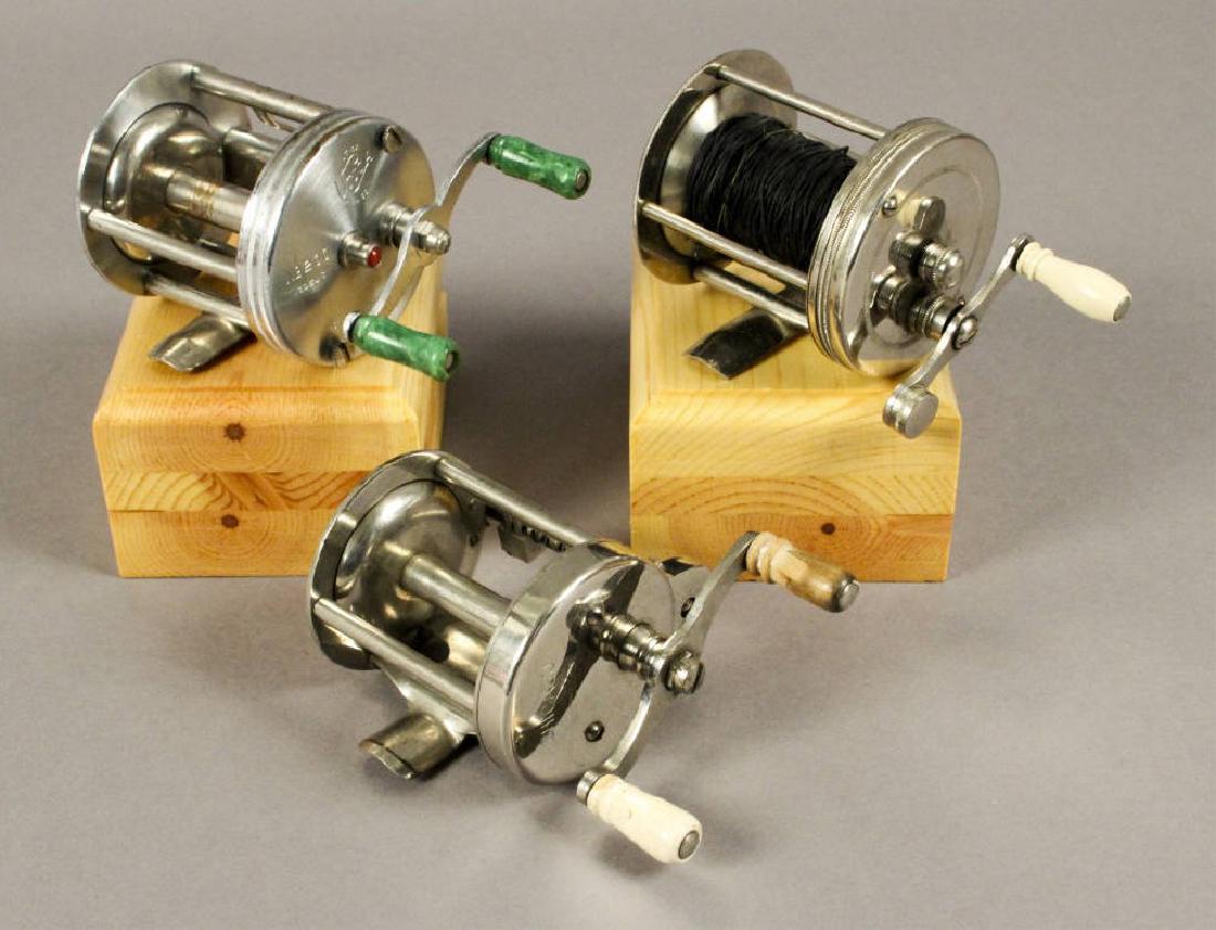 Chicago - Utica - Unmarked Casting Fishing Reels: Chicago 80 Yard, Utica #200 Model C and Unmarked 100 Yard. [JHI 853]