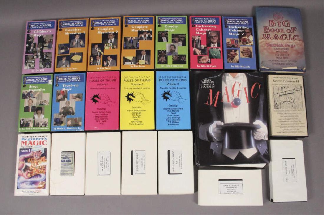 Lot of Instructional Magic VHS Tapes: Volume 1. Beginners Magic Collection, Stage Hypnotism, Thumb-tip Magic, Rules of Thumb Volume 1-3, Enchanting Cabaret Magic 1, Enchanting Cabaret Magic 2. Comedy Magic, Complete Mentalist 1, 2, & 3. C