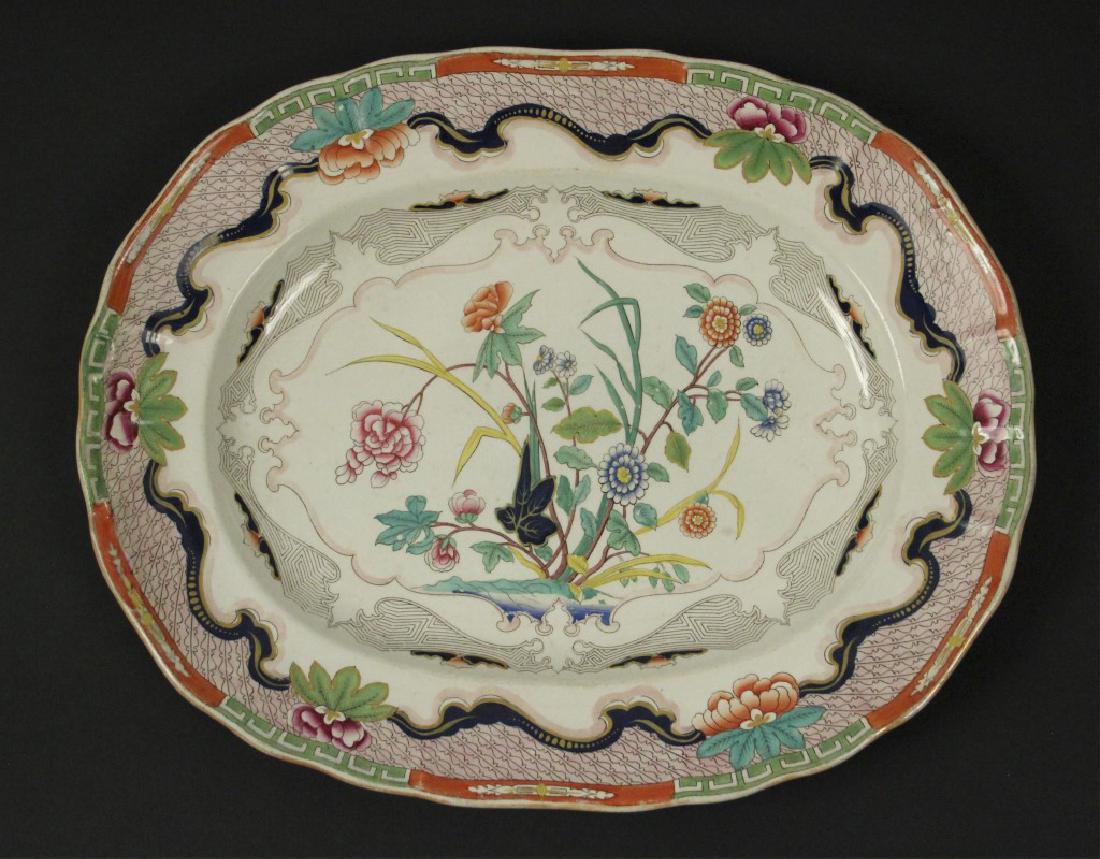 Antique English Staffordshire Indian Stone China: English Staffordshire Ironstone "Indian Stone China." Charles Meigh & Son, CM&S. Pre-1900s, Antique. Mark dates: 1835-1861. Crazing, normal for item of this age. [JWO 103]
