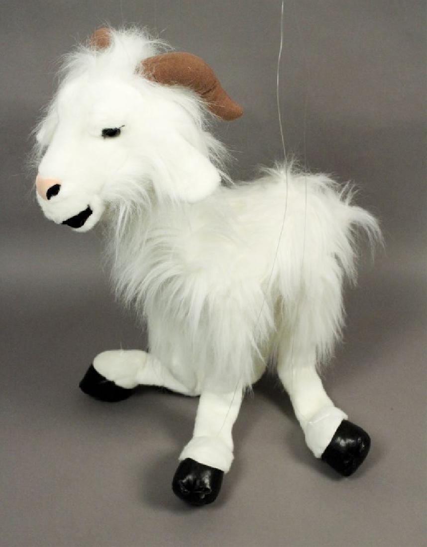 Mountain Goat Marionette: Vintage airplane control marionette. Stored for many years by a seasoned puppeteer. May have cracks, discoloring and/or the need to untangle or re-string. Please check pictures for condition. Jason Jo