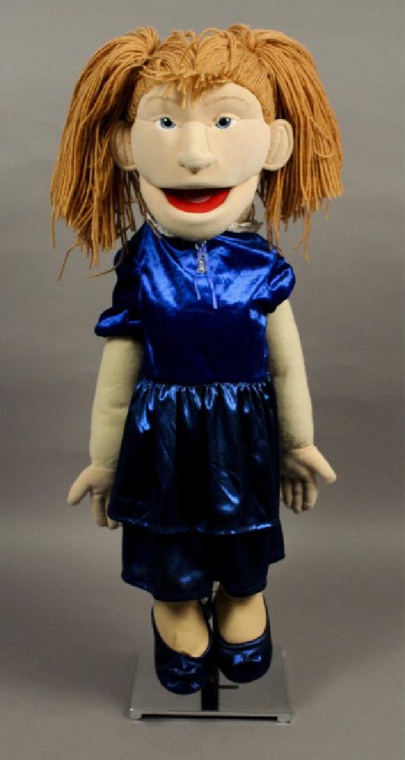 Red Haired Blue Dress Female Puppet: Stored for many years. May need some re-stitching, cleaning, etc. Stored for many years by a seasoned puppeteer. May be in need of some repairs or cleaning. Please check pictures for condition. Jason 