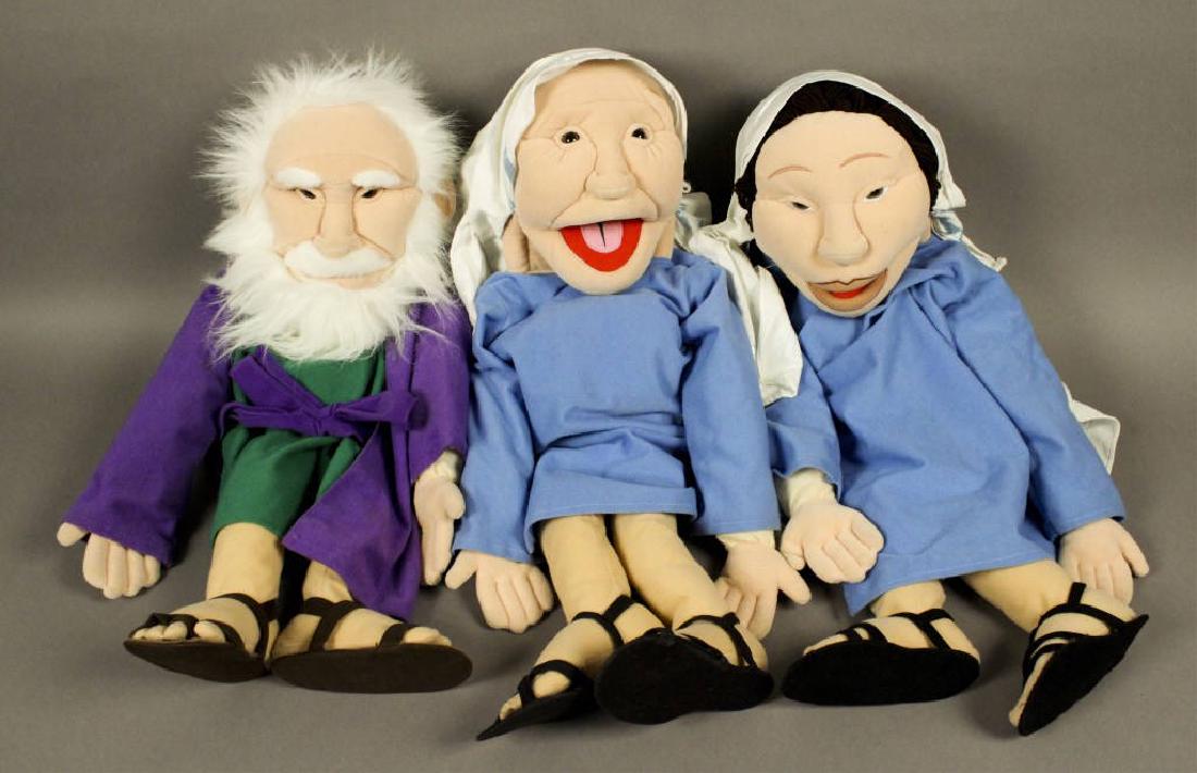 3 Biblical Hand Puppets: Stored for many years. May need some re-stitching, cleaning, etc. Stored for many years by a seasoned puppeteer. May be in need of some repairs or cleaning. Please check pictures for condition. Jason 