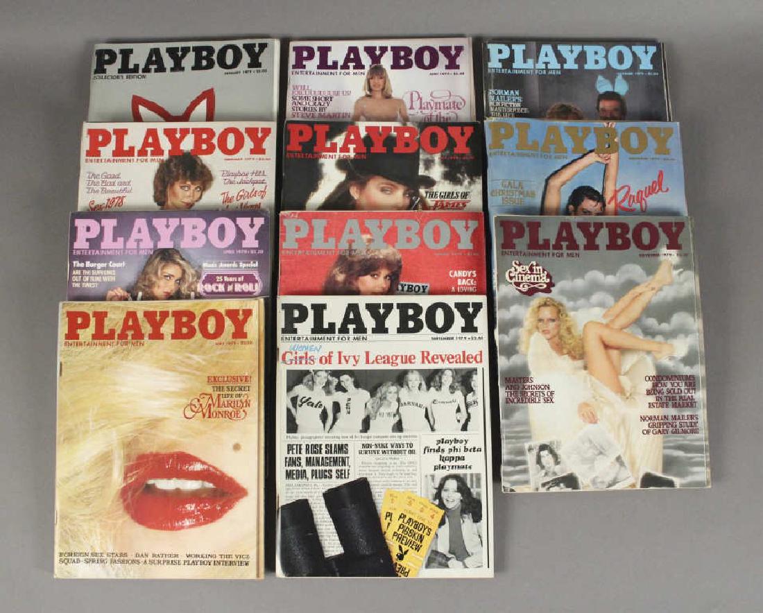 1979 - 11 Issues Playboy Magazines: Candy Loving, Vicki McCarty & Raquel Welch. Famous Sensual, Nude & Erotic Photographers: Mario Casilli. Ana Diasl Richard Fegley. Arny Freytag. Dwight Hooker. Ken Marcus. David Mecey. Pompeo Posar. Da