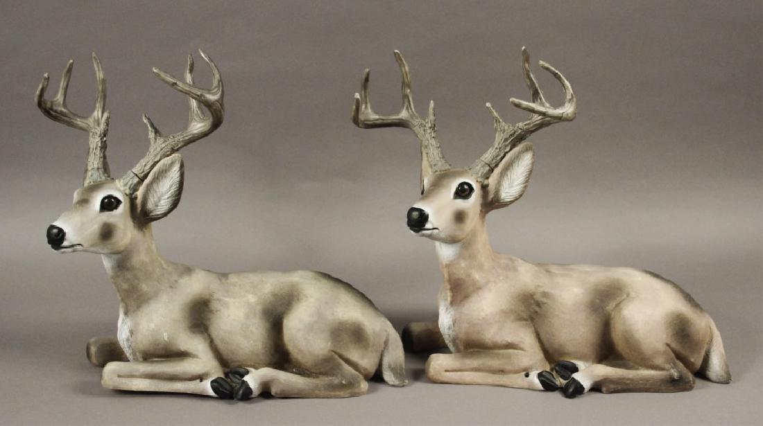 2 Art Line Buck Plastic Lawn & Garden Decorations: Made in China measuring 18" in length, Model No. 6068 - 1997. [SCG 883]