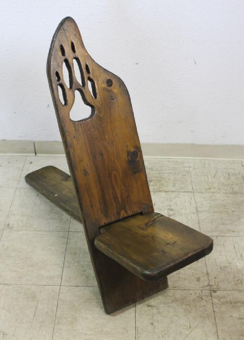 2 Piece Hand Carved Wood Plank Chair - Wolf: It's been referred to as a Bog chair, Camping Chair, a Bog Chair, an X-Chair, a Stargazer Chair, a Viking Chair, an African Chair. [ILY 208]