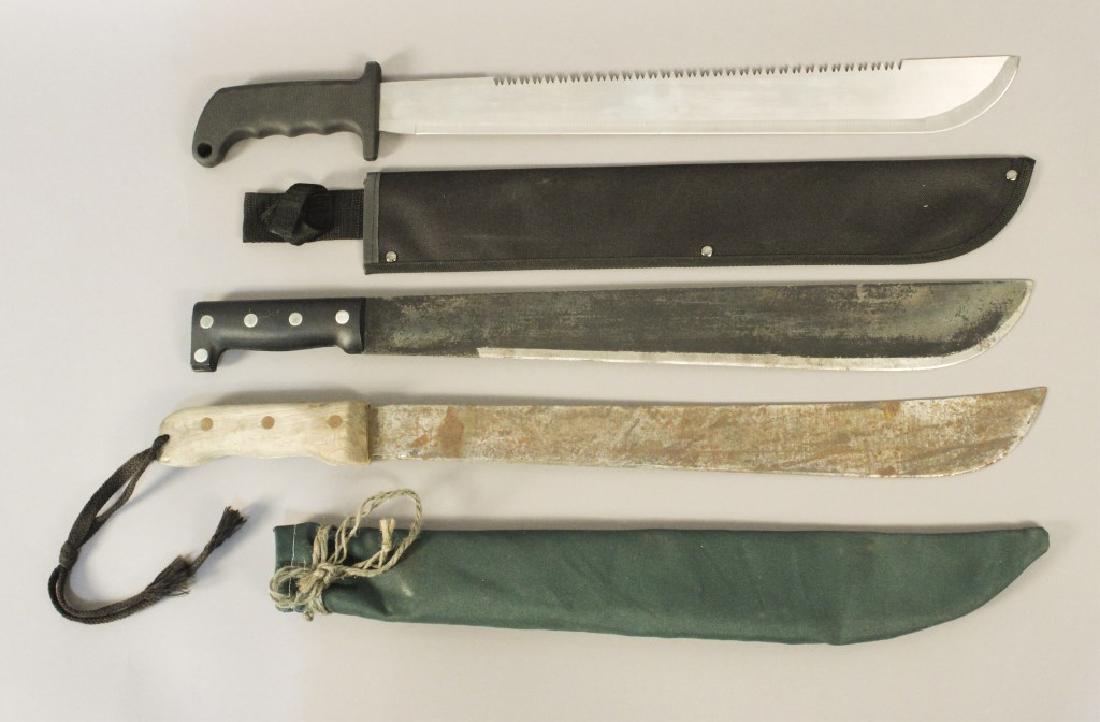 3 Vintage Machetes with 2 Sheaths: [LA 4131]