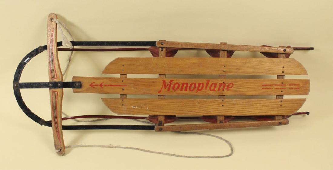 1950's Monoplane Sled - American Acme: This beautiful sled measures in at 4 ft. long. [DEW 102]