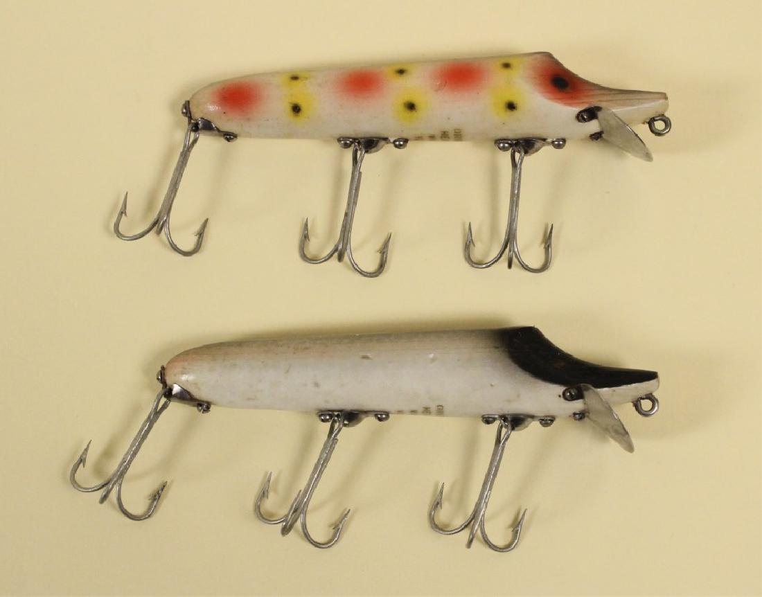 2 Vintage Wood Heddon Vamp Fishing Lures: [TJC 186]