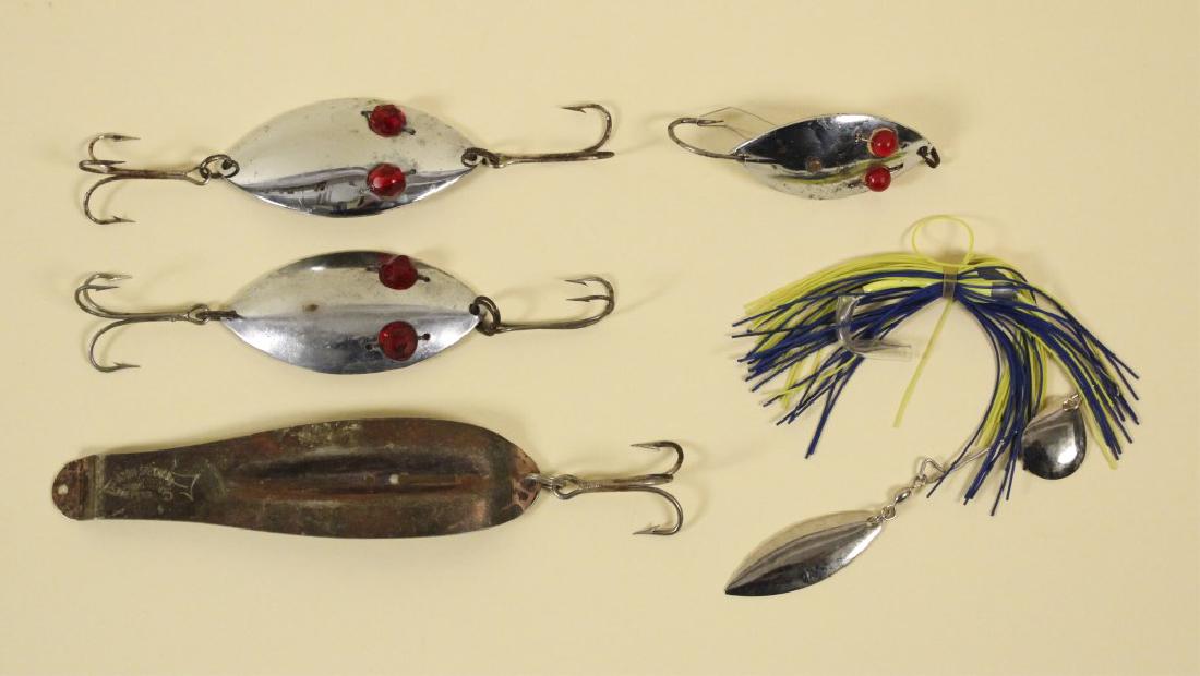 4 Vintage Lures - Lane's - AYOU - Wigglers: AYOU Special, 2 Red Eyed Wiggler, Lanes sparkle eyed Wobbler. [TJC 194]