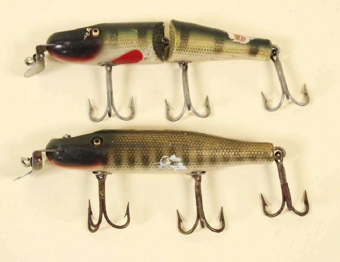2 - 1930's Creek Chub Minnow Lures: 4 1/2" glass eye lures. [TJC 199]