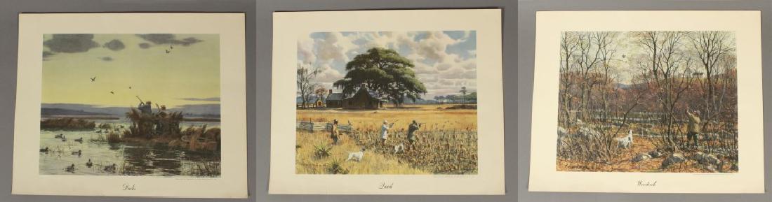 "Gunning in America" by A. Lassell Ripley: The Field and Stream Portfolio includes three of the six original prints. Woodcock, Quail and Ducks. Prints measure 16" x 13". Please review photos for an accurate description of condition. [JHI 1070]