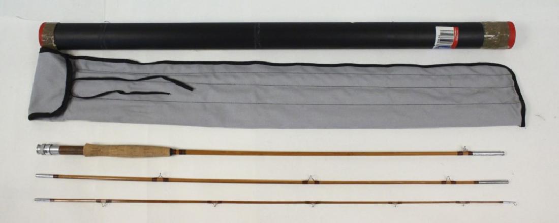Vintage 8' 8" Bamboo Fly Fishing Rod: 3/1 segments. Includes sleeve and protective tube. [SMA 106]