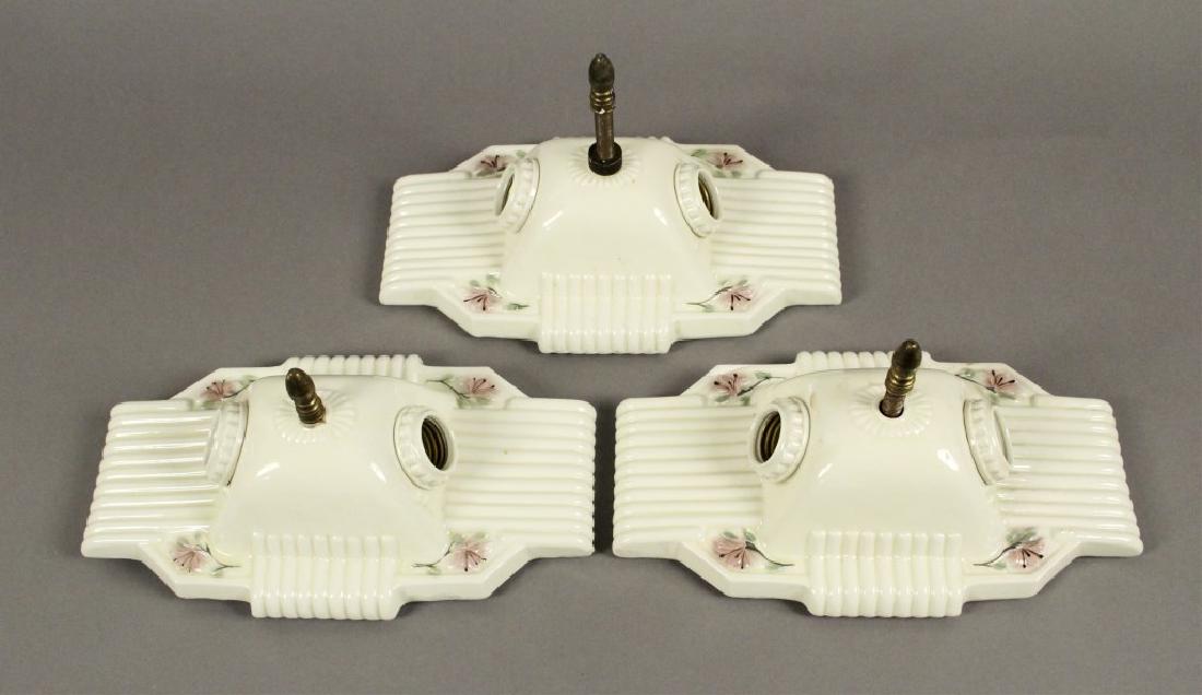 3 Antique Porcelain Light Fixtures: Two Bulb Ceiling Light Fixtures. 'This Old House'. 'Pickers'. Electricians. Thomas Edison. Home renovation. [JHA 100]
