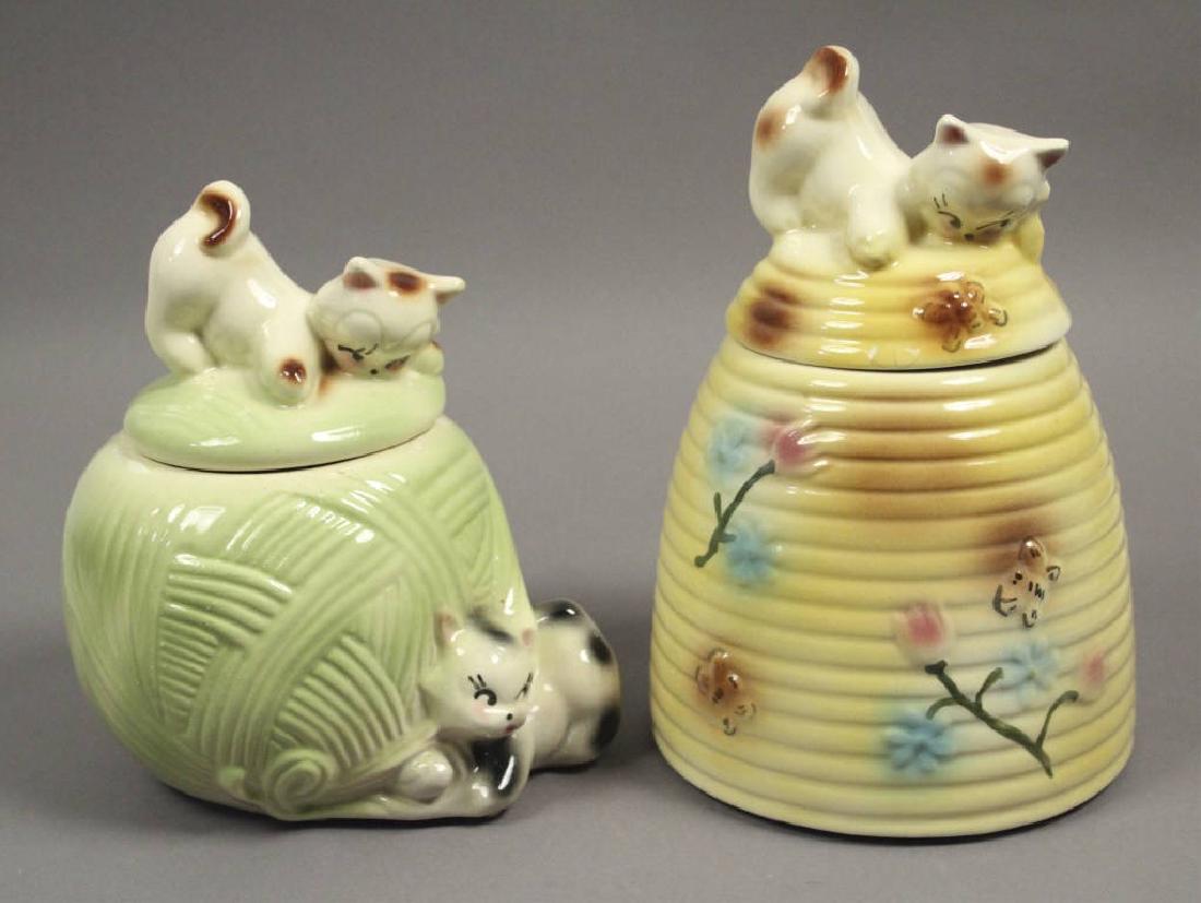 1950's Beehive & Yarn Ball with Cats Cookie Jars: [SCG 878]