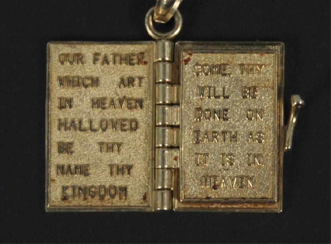 14K Gold Chain with "The Lord's Prayer" Charm: Jesus. God. Catholic. Lutheran. Protestant. Episcopal. Baptist. Methodist. [SCG 602]