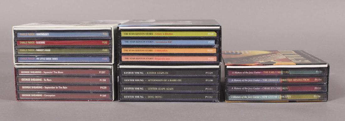 20 Piece Greats of Jazz CD Collection: All cases have been checked for CD's. Condition including scratches not determined. The Stan Kenton Story, Lester Young, History of Jazz, George Shearing, Charlie Parker. [PET 320]