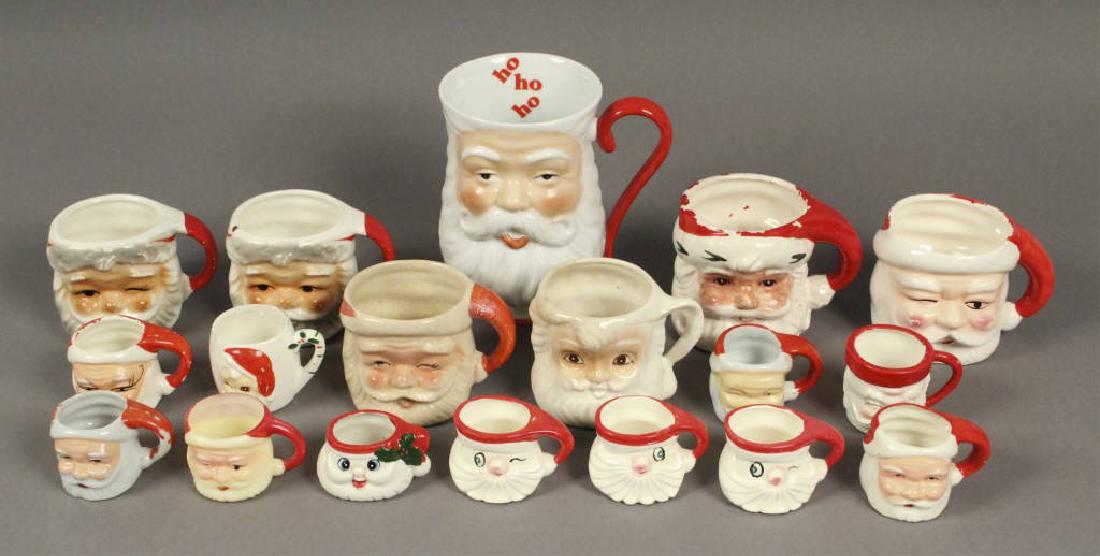 18 Vintage Santa Claus Mug Collection: Don't forget to leave out the milk and cookies for this one of a kind Santa Claus mug collection. [SCG 863]