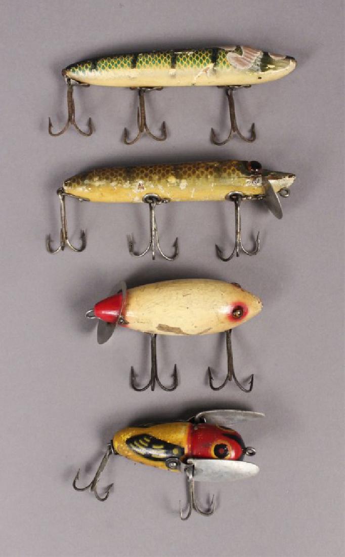 4 Vintage Heddon Fishing Lures Inc. Crazy Crawler: Heddon crazy crawler, Heddon Vamp, [MYE 212]