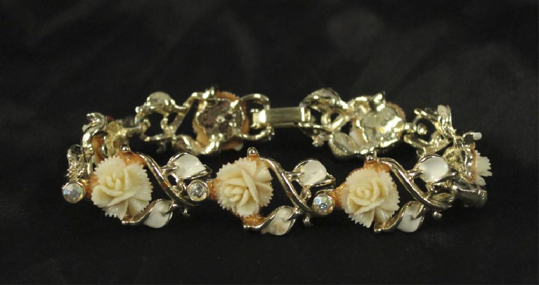 Celluloid Roses Bracelet & Earrings Set (1 of 7)