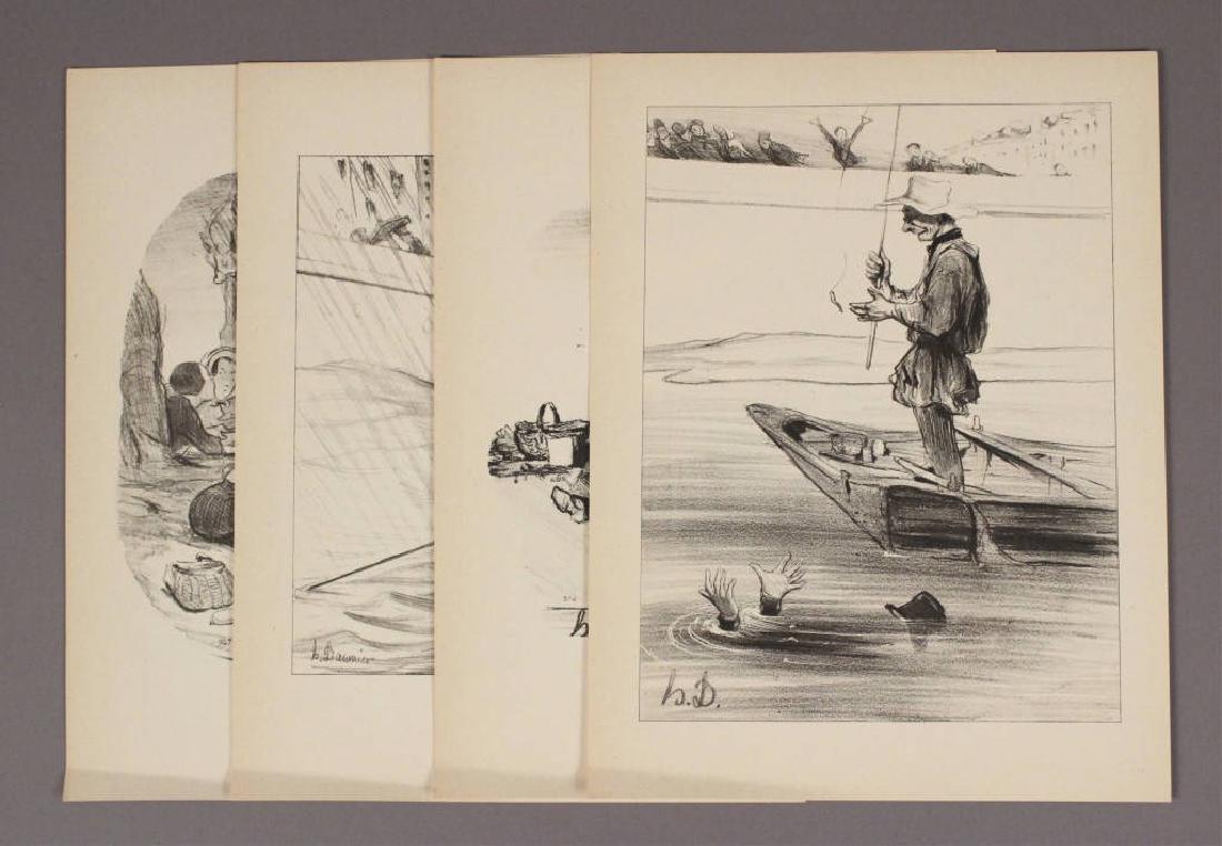 H. Daumier Fishing Lithographs Page Prints (1 of 12)