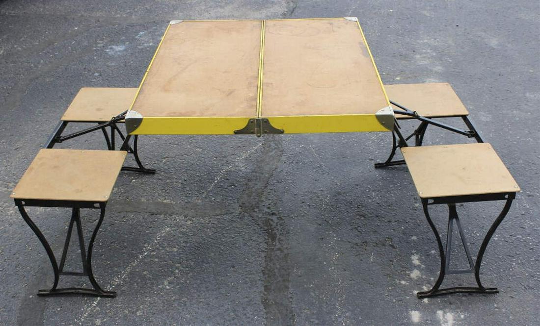 Foldable Vintage Handy Carrying Case Picnic Table: Camping. Picnics. Fireworks watching. Milwaukee Stamping Co. [DBN 329]