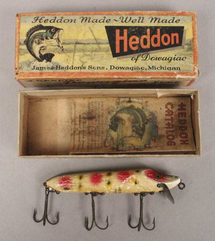 Heddon 7500S Vintage Vamp with Box & Paper: Heddon Fishing Lure with Box & Paper. Dowagiac MI [RMP 2765]