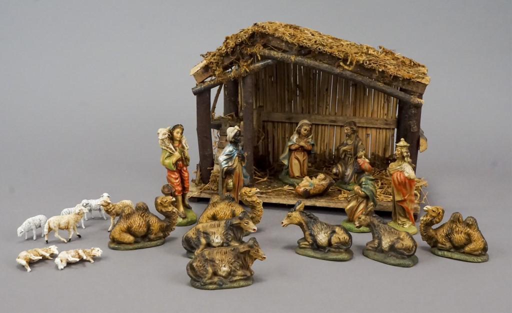 Vintage Italian Nativity Set - Manger Scene: Jesus. Mary. Joseph. 3 Wise Men. Catholic. Christian. Vatican. Pope. [CWH 348]