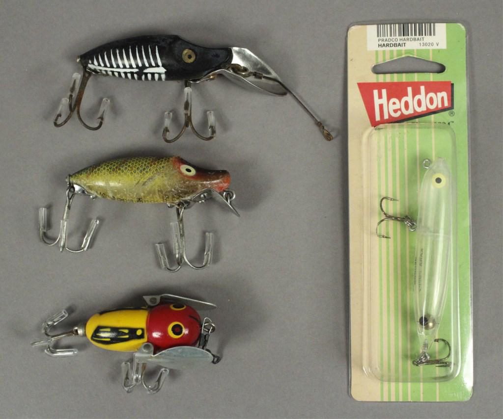 4 Heddon Fishing Lures - River Runt - Zara: Heddon Zara "Puppy", River Runt Spook Sinker, Go - Deep River Runt and Tiny Crazy Crawler. [RMP 3342]