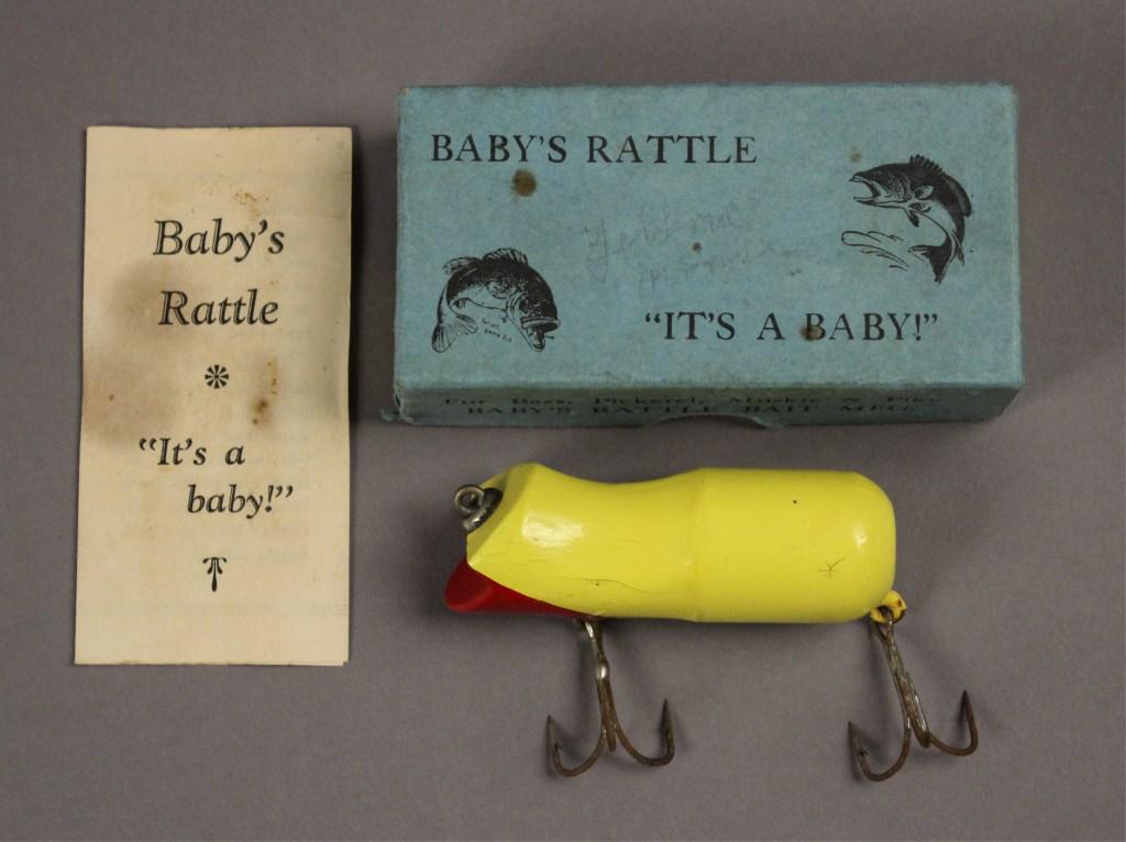 Old Baby's Rattle J S-1 Fishing Lure in Box: With box and papers. [RMP 3279]