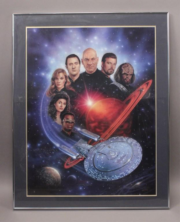 Star Trek - The Next Generation Framed Poster: Certificate of Authenticity # 251/1850. By artist Keith Birdsong 1992. Star Trek is an American media franchise based on the science fiction television series created by Gene Roddenberry. The first te
