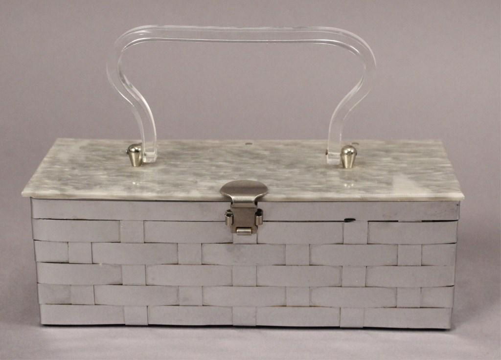 Unique Vintage Box Purse - Lucite - Metal: Fashion. Gucci. Coach lovers. [RMP 4246]