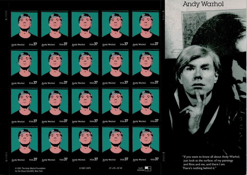2001 Andy Warhol USPS 37 Cent Stamp Sheet (1 of 2)