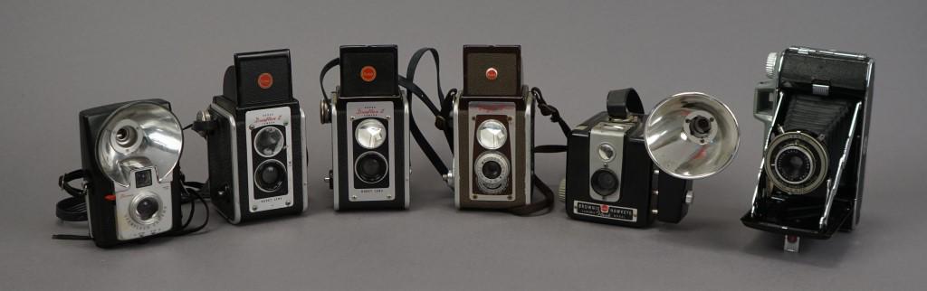 Assortment of Cameras - Brownie Hawkeye - Kodak: Kodak, shutter erratic. Untested Duaflex, Brownie Hawkeye, and Brownie Starflash. Cindy Sherman. Robert Frank. Eliot Porter. Imogen Cunningham. Frans Lanting. Paul Strand. Weegee. Richard Avedon. Don