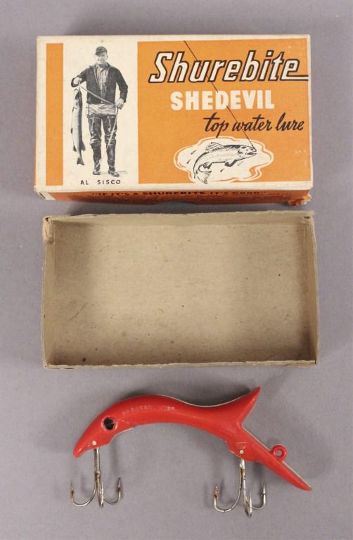 Shurebite Ivory Shedevil Lure in Original Box: Bronson, Michigan.[MAB 842]