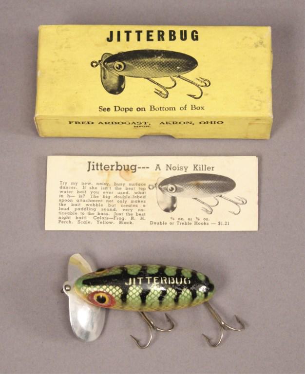 Vintage Arbogast Jitterbug Lure with Box & Paper: [MAB 904]