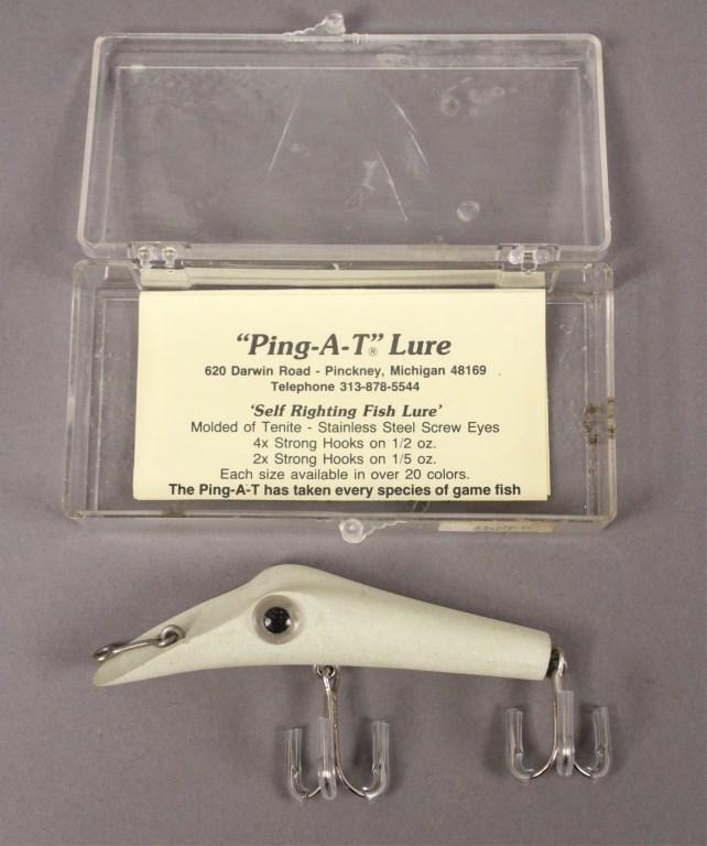Ping - A - T Fishing Lure in the Box with Paper: Pinckney, Michigan made. [RMP 3476]