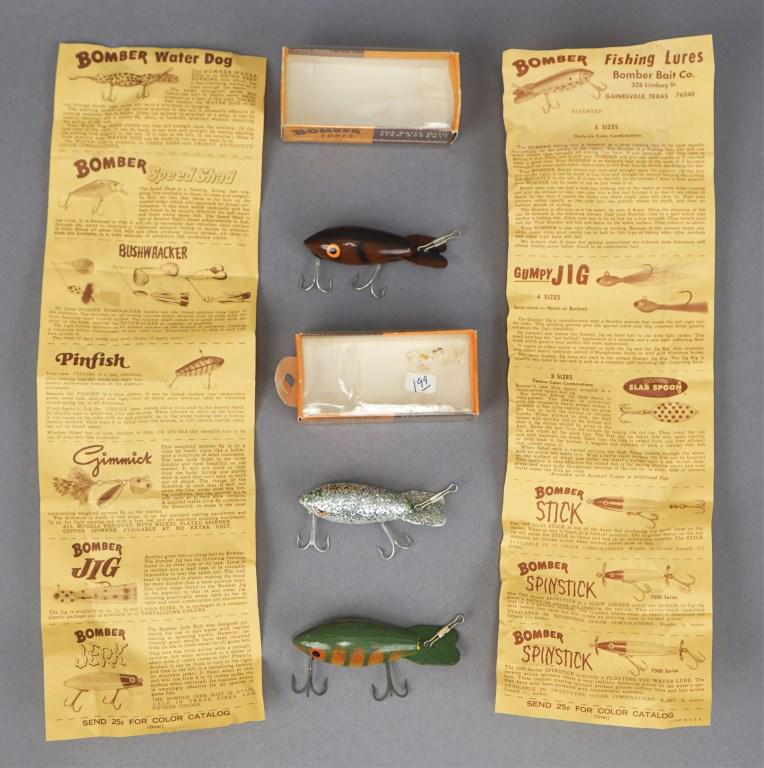 3 Bomber Bait Co Fishing Lures - 2 with Boxes: [MAB 2118]