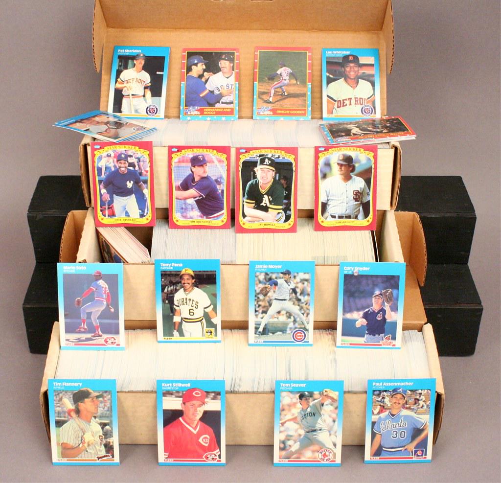 3 Boxes of MLB Baseball Trading Cards: Late 1980's Fleer baseball cards. Lou Whitaker, Wayne Boggs and many more baseball greats. [MAN 237]