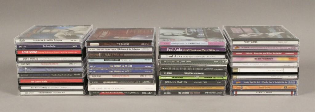 Classic Male Singers & Heartthrobs - CD's: Approximately 40 CD's. All have been checked for CD's and have them in their cases. Paul Anka, Fred Astaire, Johnny Mathis and others. [HOU 503]