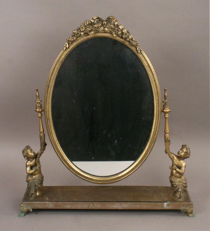 Bronze Cherub Vanity Mirror (1 of 6)