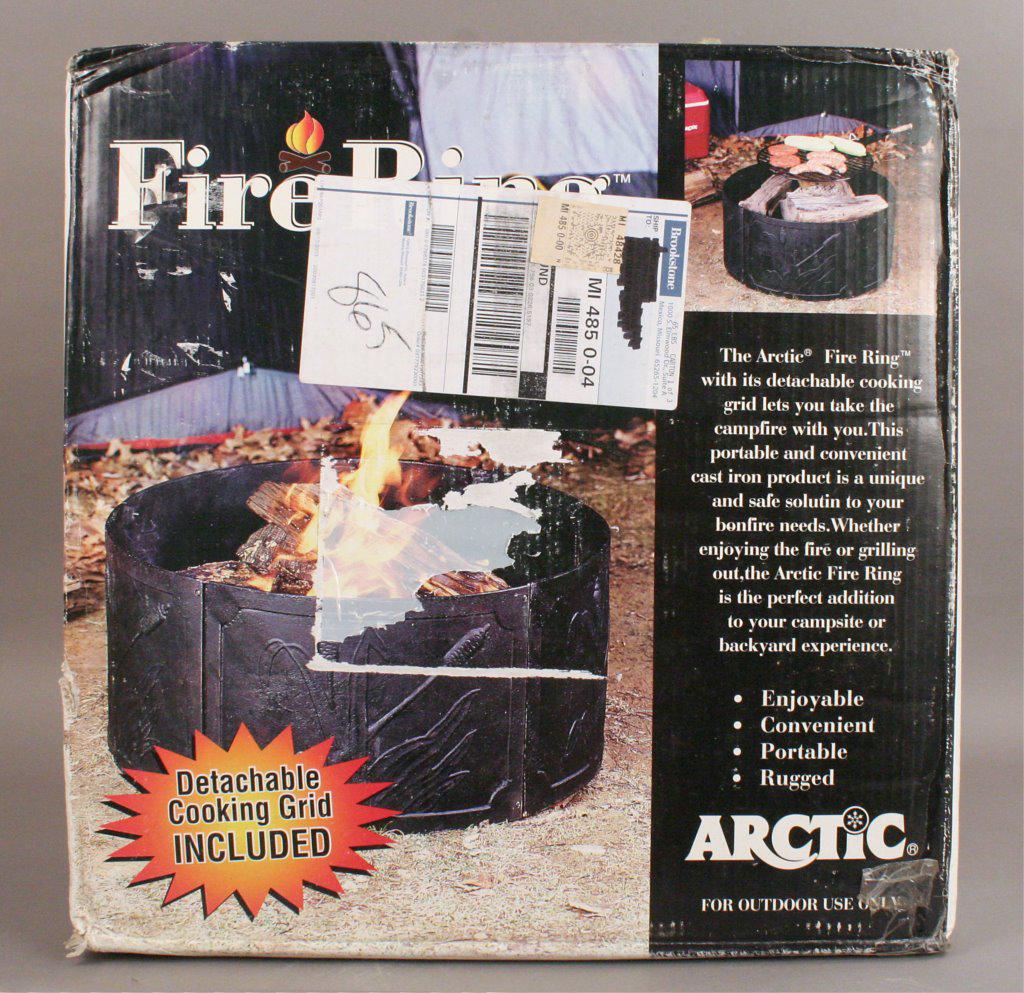 The Arctic Fire Ring Campfire Pit with Food Rack: New in Box. [ROR 375]