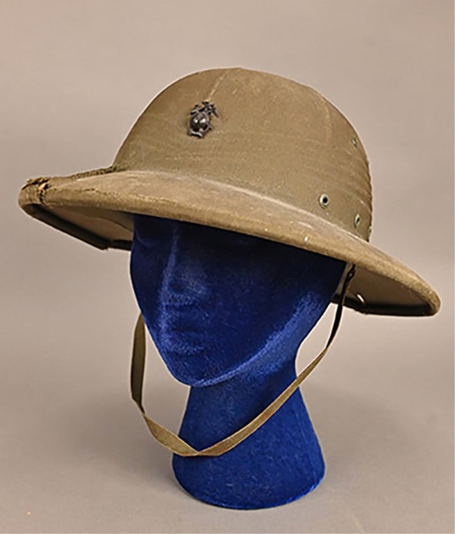 WWII U.S.M.C Hawley Pith Helmet: The brim is cracked. [ABU 205]