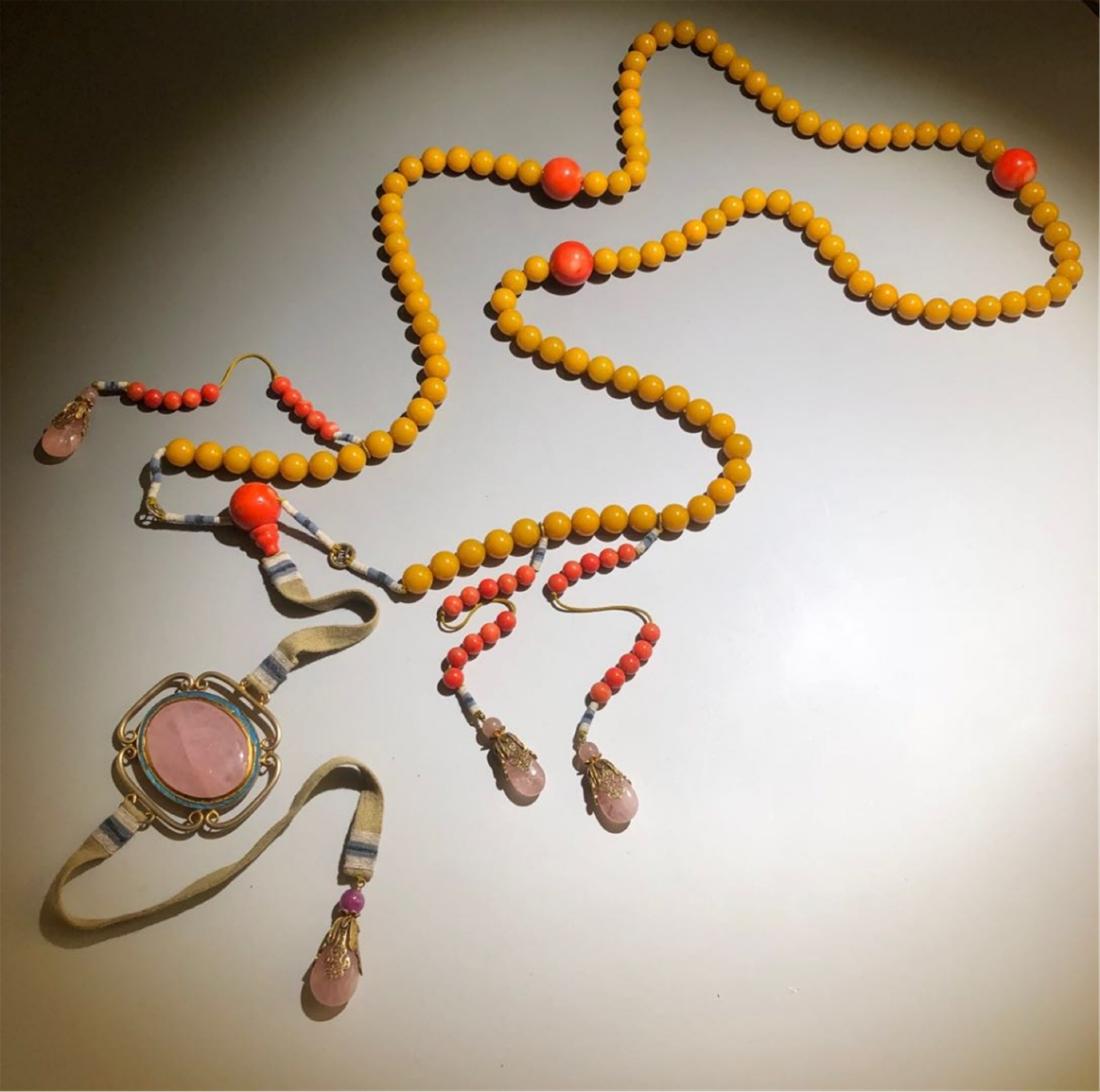 Chinese Amber Beads Chaozhu Necklace (1 of 5)